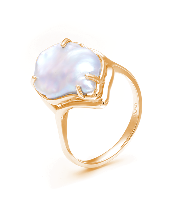 9ct Yellow Gold Amara Keshi Freshwater Pearl Ring