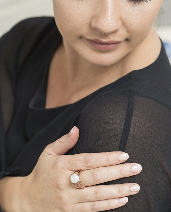 9ct Rose Gold Freshwater Pearl Ring