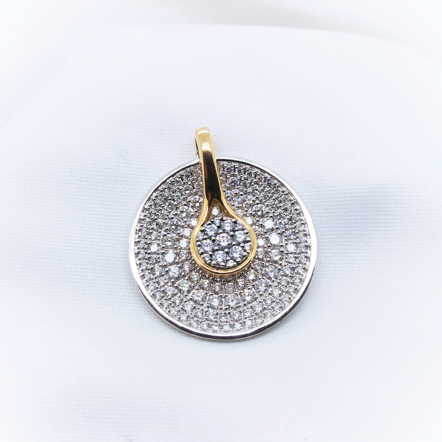 18K White & Yellow Gold Diamond Pendant - The French Door Jewellers