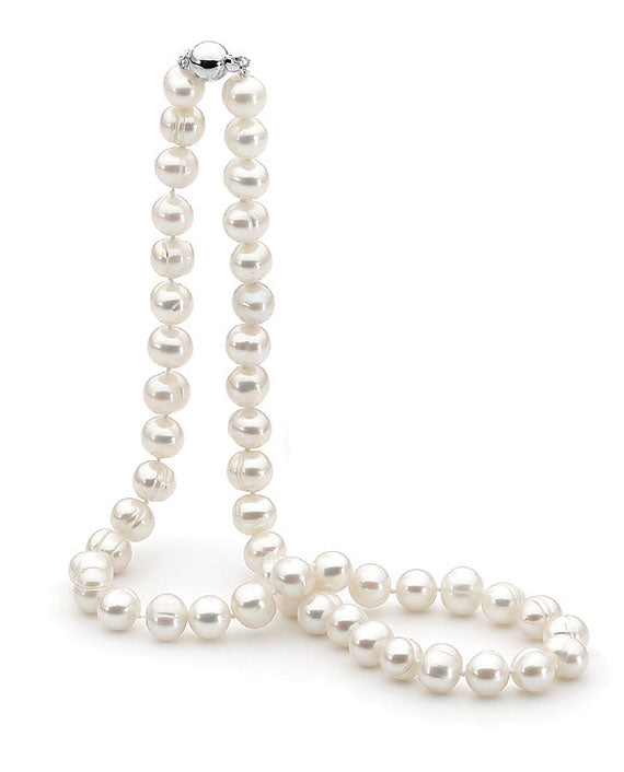 Sterling Silver White Freshwater Pearl Strand