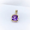 9K Yellow Gold Amethyst and Diamond Pendant - The French Door Jewellers