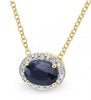 9K Yellow Gold Sapphire and Diamond Pendant - The French Door Jewellers