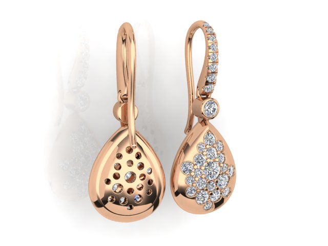 18k Yellow/Rose Gold Diamond Earrings - The French Door Jewellers