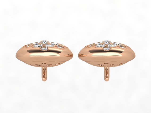 18k Yellow/Rose Gold Diamond Earrings - The French Door Jewellers