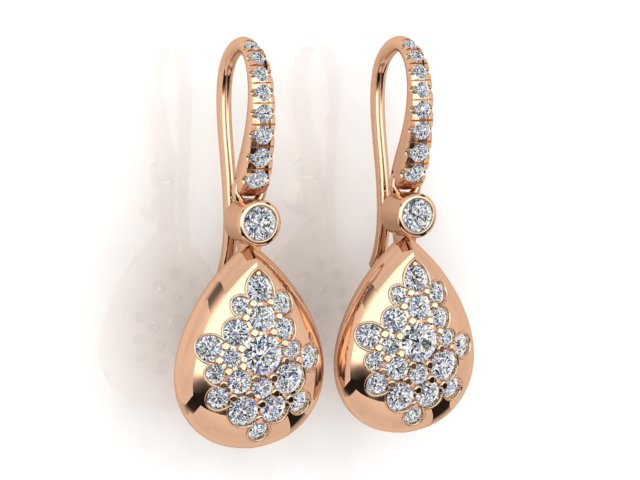 18k Yellow/Rose Gold Diamond Earrings - The French Door Jewellers