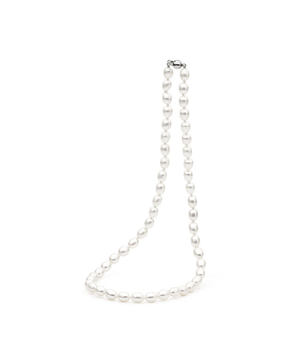 White Oval Freshwater Pearl Strand