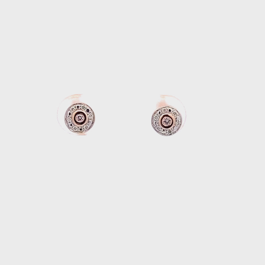 Pink Diamond Earrings - 9K Rose Gold