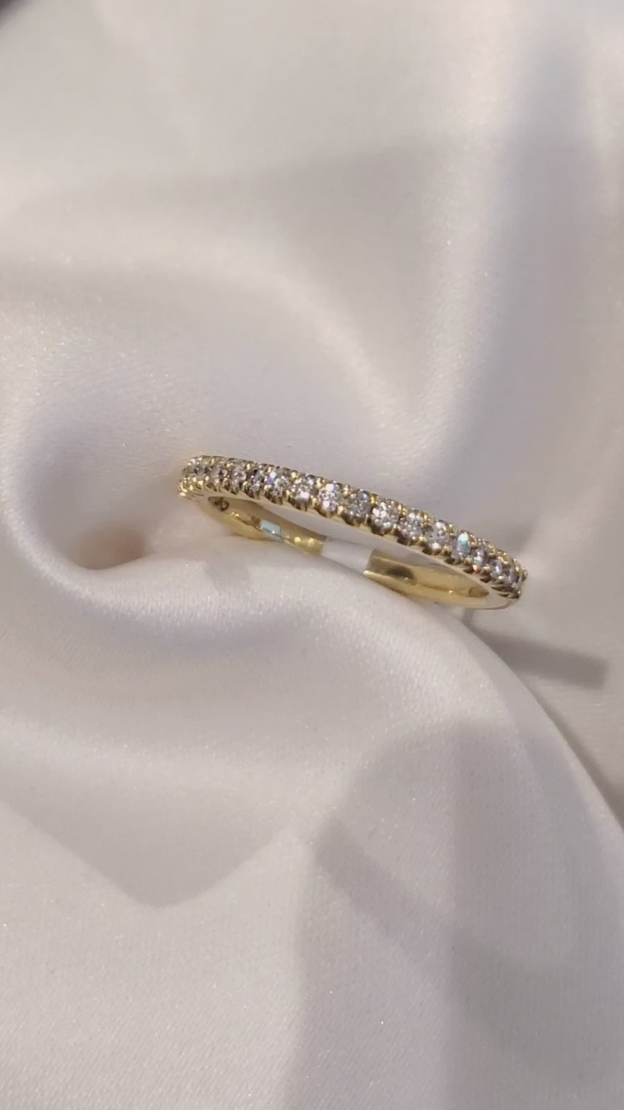 EGS - 18K Yellow Gold Half Eternity Diamond Ring TDW = 0.21ct