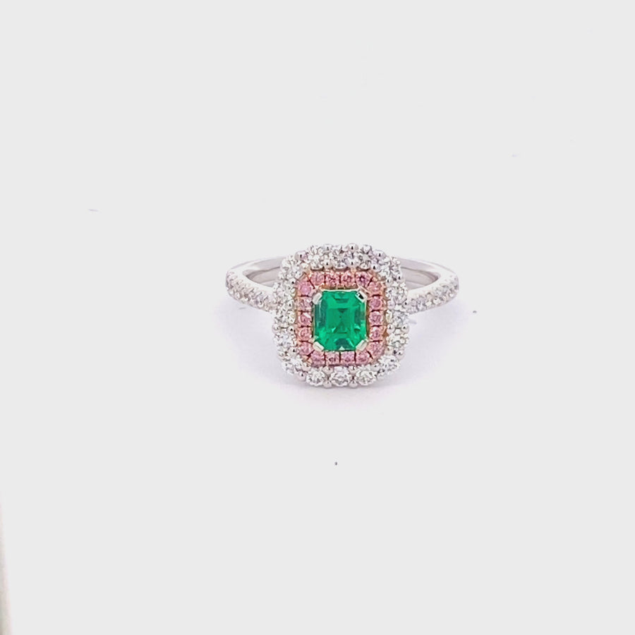 18ct Diamond & Emerald Dress Ring