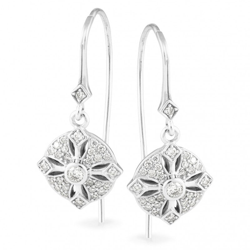 9K White Gold Diamond Earring - The French Door Jewellers