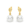 9k Yellow Gold South Sea Pearl & Diamond Earring - The French Door Jewellers
