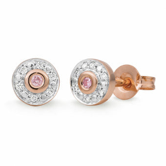 Pink Diamond Earrings - 9K Rose Gold