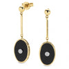 9K Yellow gold Onyx & Diamond Earrings - The French Door Jewellers