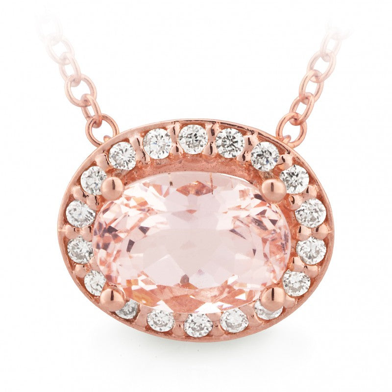 9K Rose Gold Morganite Pendant - The French Door Jewellers