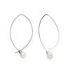 Silver Pearl Hoops - The French Door Jewellers